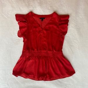 Banana Republic Womens Size Small Blood Orange Short Sleeve Blouse